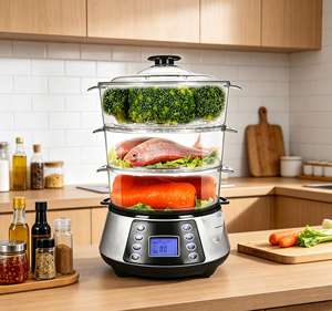 Vaporera Eléctrica Multifuncional, <span class=keywords><strong>Olla</strong></span> Eléctrica Práctica para Comidas Saludables - Product Image 4