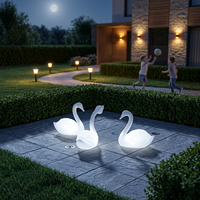 Ornement animal cygne lumineux LED multicolore, sculpture de jardin extérieure, télécommande, indice de protection IP54, Noël, Halloween, aménagement paysager