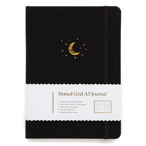 สมุดแพลนเนอร์ปกแข็<span class=keywords><strong>ง</strong></span>หนังอย่า<span class=keywords><strong>ง</strong></span>ดี ขนาด A5 ลายจุดดว<span class=keywords><strong>ง</strong></span>จันทร์และดวงดาว เหมาะสำหรับเป็นของขวัญ - Product Image 1