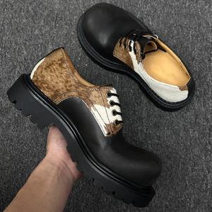 OEM moda <span class=keywords><strong>caballo</strong></span> pelo Mickey oxfords caminar <span class=keywords><strong>mocasines</strong></span> hombres patchwork dedo gordo del pie suela gruesa unisex Derby cuero genuino <span class=keywords><strong>Hombre</strong></span> Zapatos - Product Image 4