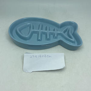 Alimentador de animal de estimação, tigela para cães e gatos em formato de peixe, tigela de cerâmica, alimentador lento - Product Image 4