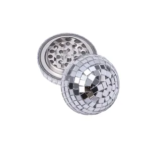 Großhandel Luxus 50mm 2 Zoll 4 Schichten Disco Ball Krautmühle Zinklegierung Zigarettenschüfer hochwertiges Raucherzubehör