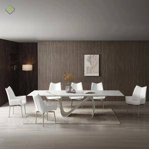 Set <span class=keywords><strong>Tavolo</strong></span> <span class=keywords><strong>da</strong></span> Pranzo <span class=keywords><strong>da</strong></span> <span class=keywords><strong>Cucina</strong></span> in Metallo con 4 Sedie, <span class=keywords><strong>Tavolo</strong></span> <span class=keywords><strong>da</strong></span> <span class=keywords><strong>Cucina</strong></span> Rettangolare <span class=keywords><strong>Allungabile</strong></span> Moderno con Piano in Ardesia per Uso Commerciale - Product Image 1