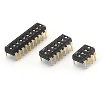Interruptor DIP SMD SUDA HAM-02 de 4 Posiciones y 8 Bits, Paso de 2.54 mm, IP41, Cumple con RoHS, Material de Cobre, para Aparatos Eléctricos
