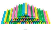 Pailles Néon Jetables Colorées en PP pour Boissons, Personnalisables (Couleur/Taille/Emballage)