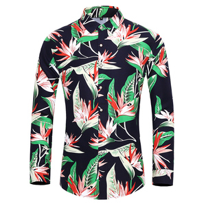 Molti stili camicia da uomo a maniche lunghe taglie forti 7XL moda rosa fiore fiore stampato camicia Hawaii vacanza per il tempo libero abbigliamento da uomo - Product Image 3