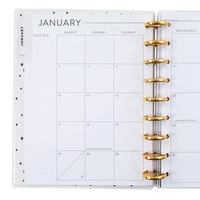 Agenda à spirales imprimé, organiseur professionnel en formats A5, A4, B5, couverture en tissu et papier kraft, idéal pour les cadeaux