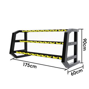 Fabricantes domésticos comerciales al por mayor estante para Mancuernas fuente D 3 capas 12 pares estante de almacenamiento para Mancuernas estante para Mancuernas de fitness - Product Image 4