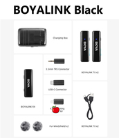 Microphone Lavalier sans Fil BOYA BOYALINK pour Appareil Photo DSLR, Enregistrement Audio en Direct sur Youtube, Compatible avec IPhone et Android