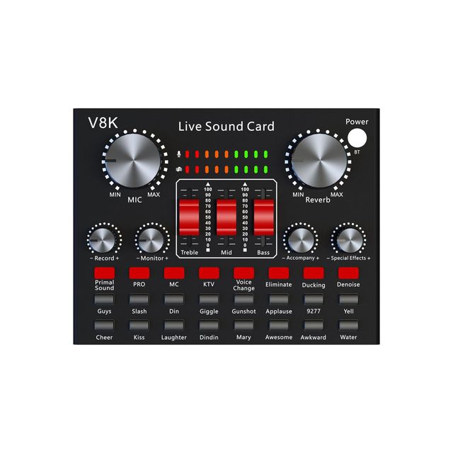 Customized Logo V8 Sound Card Set Professional Dual Karaoke Microphone Computer Live Broadcast Universal Sound Card