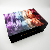 Boîte cadeau de luxe personnalisée avec logo, imperméable, doublée de satin, en carton rigide, avec fermeture magnétique, pour extensions de cheveux humains