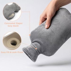 Sac d'eau chaude d'hiver réutilisable et étanche en silicone de qualité alimentaire 2L, certifié LFGB, avec logo personnalisé, vente en gros, faible MOQ, directement de l'usine - Product Image 3