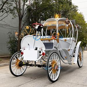 Carruaje de Caballos para Turismo, Carruaje Eléctrico de Calabaza de Cenicienta para Bodas, Carruaje Real Blanco de Lujo - Product Image 1