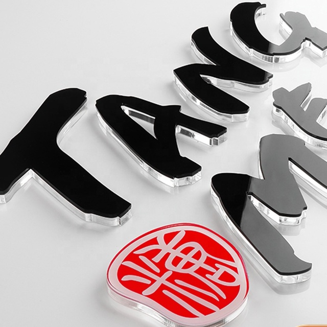 Kexian Custom Cheap Price Crystal Acrylic Letter Sign Adhesive Acrylic Letter 3d Logo Wall Sign Shop Name Sign Letter Logo