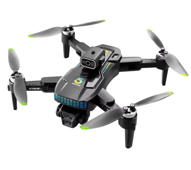 XT505 Beginner Drones 5G WIFI FPV Optical Flow Dual 4K HD Camera Foldable Brushless Quadcopter with Remote Control Made Plastic
