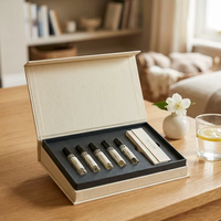 Boîte de découverte de parfums avec logo personnalisé en relief |   Kit d'échantillons à fermeture magnétique rigide avec mousse EVA haute densité