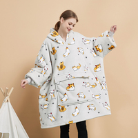 Sweat-shirt à capuche en forme de couverture portable surdimensionnée pour adultes, chaud pour l'hiver, avec grande poche, confortable et long