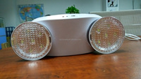 Lampe de secours LED double spot à succès, en plastique, avec batterie de secours, pour usage intérieur, garantie 4 ans