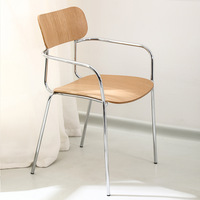Chaises de salle à manger minimalistes de luxe léger, tabourets de salle à manger design avec dossier, tabourets rétro en fer pour café et salon de thé
