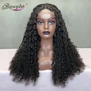 Funmi Hair – perruques brésiliennes à fermeture frontale en dentelle, cheveux humains à Double dessin, postiche bouclée pour femmes noires