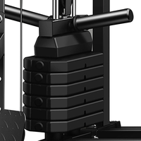 Equipo de Entrenamiento de Fuerza para Cuerpo Completo: Máquina de Gimnasio en Casa con Cable Cruzado, Barra de Dominadas y Soporte para Sentadillas con Pila de Pesas