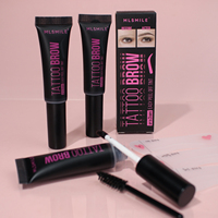 Kit de teinture pour sourcils peel-off longue tenue 3 jours, imperméable et anti-bavures, gel teinté hybride noir et brun avec pinceau
