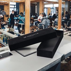 Biodegradable Elegant Velvet Material Barber Tools Storage Square Heaven and Earth Cover <b>Box</b> Personalized Custom Paper <b>Box</b> - Product Image 1