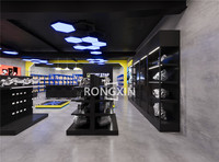 Étagères murales LED sur mesure pour boutique de voitures, showroom de vente au détail, design de magasin de pièces automobiles pour accessoires automobiles