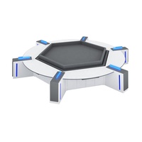 Haoyuan Console de contrôle intelligente Console de surveillance du centre de commande Conception de LED Bureau irrégulier