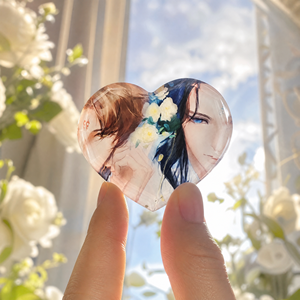 Standee Akrilik Bentuk Hati Potongan Berlian Gaya Kuno <span class=keywords><strong>Anime</strong></span> Dua Karakter Pria Dekorasi Meja Bunga Hiasan Koleksi Hadiah - Product Image 2