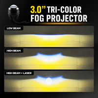 Nouveau phare antibrouillard laser de 3 pouces pour Nissan Rogue 2008-2016, projecteur LED avec support, triple couleur, faisceau haut et bas, kit de modernisation