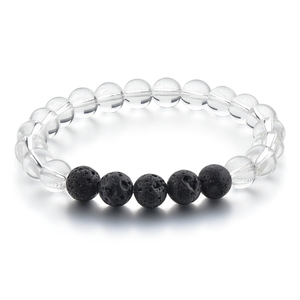 Top Sale Trendy Pink Stone Beaded Bracelet for Women Stretchy Tumble Polished Bangle for Anniversaries - Product Image 6