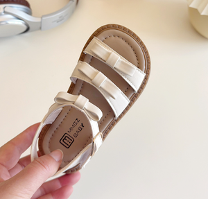 Summer New Girls' Open-Toe <b>Sandals</b> With Bow Soft Sole Beach Shoes for Toddlers and Kids - Product Image 4