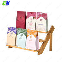 Sachet à fond plat personnalisé en PET/NY/PE pour café, avec fermeture éclair haute résistance, valve unidirectionnelle et gaufrage pour grains de café torréfiés