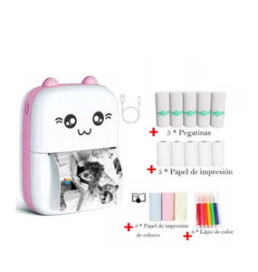 Mini Impresora Térmica de Dibujos Animados en Oferta, Impresora de Fotos de Bolsillo Portátil de Plástico Blanco y Negro, Regalo de Navidad o Cumpleaños para Niñas y Niños - Product Image 5