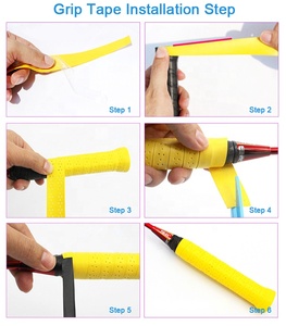 Empuñadura de raqueta de bádminton personalizada, mango protector desechable, instalación conveniente, protege las lesiones de las manos, cintas de agarre de cuero PU - Product Image 6