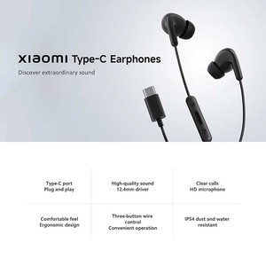 หูฟังแบบมีสายชนิด Type-C กันน้ำระดับ IP54 ไมโครโฟน HD ควบคุมด้วยปุ่มสามปุ่ม ไดรเวอร์ไดนามิกขนาด 12.4 มม. ระบบตัดเสียงรบกวน ENC - Product Image 5