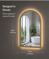 Miroir de salle de bain intelligent LED mural en aluminium au design moderne, commande tactile, pour salon et appartement, livraison directe d'usine