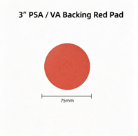 Tampon de polissage Fortunebrasive 3'' en polyuréthane rouge avec support EVA et fixation auto-agrippante pour verre optique, lentilles, peinture automobile et finition de surface de précision