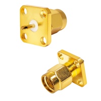 Conector Coaxial RF para Equipos Eléctricos, Conector SMA Macho, Conector de Panel de Brida de 4 Orificios, Convertidor, Rohs