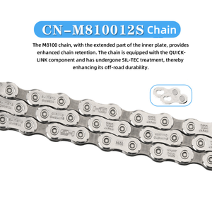 Grupo de Transmisión Shimano <span class=keywords><strong>Deore</strong></span> <span class=keywords><strong>XT</strong></span> M8100 1x12 Velocidades para Bicicleta de Montaña, Juego de Bielas de 170 mm, Cassette de 34T 10-51T, Desviadores Traseros de Aleación - Product Image 6