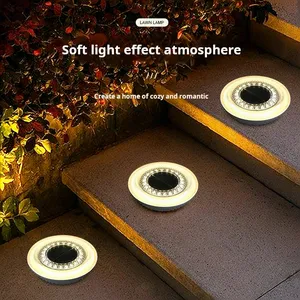 Solar Lights Outdoor Upgrade Disk Lights Solar In-ground Lights For Landscape Walkway Yard Lawn Steps Decks LED Lamps Waterproof