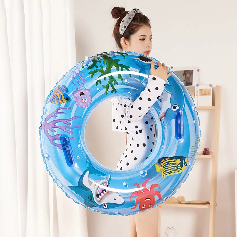 Hot Selling Inflatable PVC Adult and Kids Floating Round Double Airbag Swimming Ring for Summer Pool