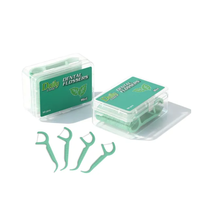 Fil dentaire à usage domestique pour soins quotidiens avec étui de voyage, manche antidérapant, barre de fil résistante à la déchirure avec queue en arc, fil à double usage