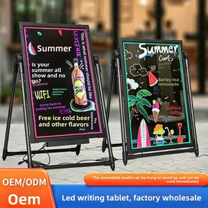 Letrero Luminoso <span class=keywords><strong>LED</strong></span> Electrónico <span class=keywords><strong>Fluorescente</strong></span>, Iluminación para Tiendas, Tablero Publicitario Vertical, Versión Recargable, Aleación de Aluminio - Product Image 5