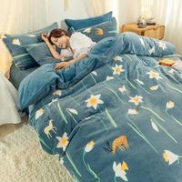 Set Tempat Tidur Rumah Populer Desain Kartun Beludru Susu Beludru Ajaib Set Tempat Tidur 2020