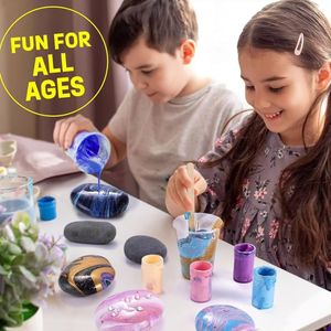 2025 vente chaude jouet éducatif lueur dans le noir Kit de peinture de roche artisanat cadeaux <span class=keywords><strong>dessin</strong></span> produit pour garçons et filles - Product Image 5
