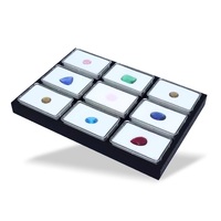 Plateau de présentation de bijoux en pierres précieuses personnalisées Boîte de rangement en diamant éponge insérée dans les accessoires d'exposition en pierre de l'organisateur