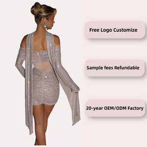 Primavera ed estate nuova garza a rete trasparente senza spalline abito Sexy in vita stretta - Product Image 2