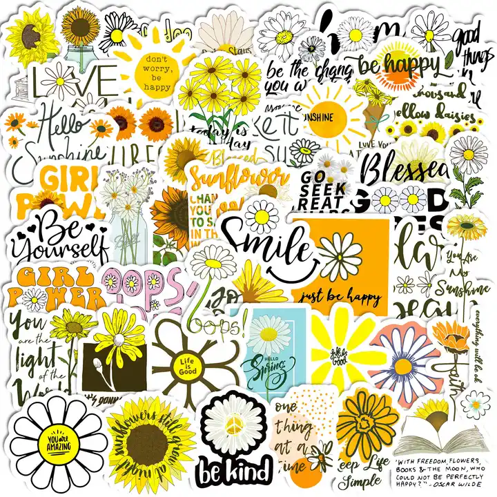 Floral Book Sticker, Cute Floral Sticker for Laptop